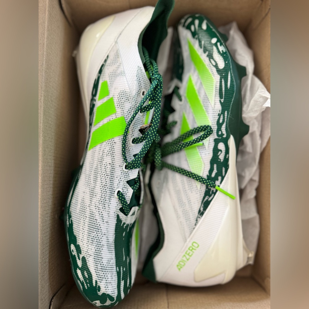 NEW Adidas Adizero Electric Speed Juice green Football Cleats Men’s Size‎ 16